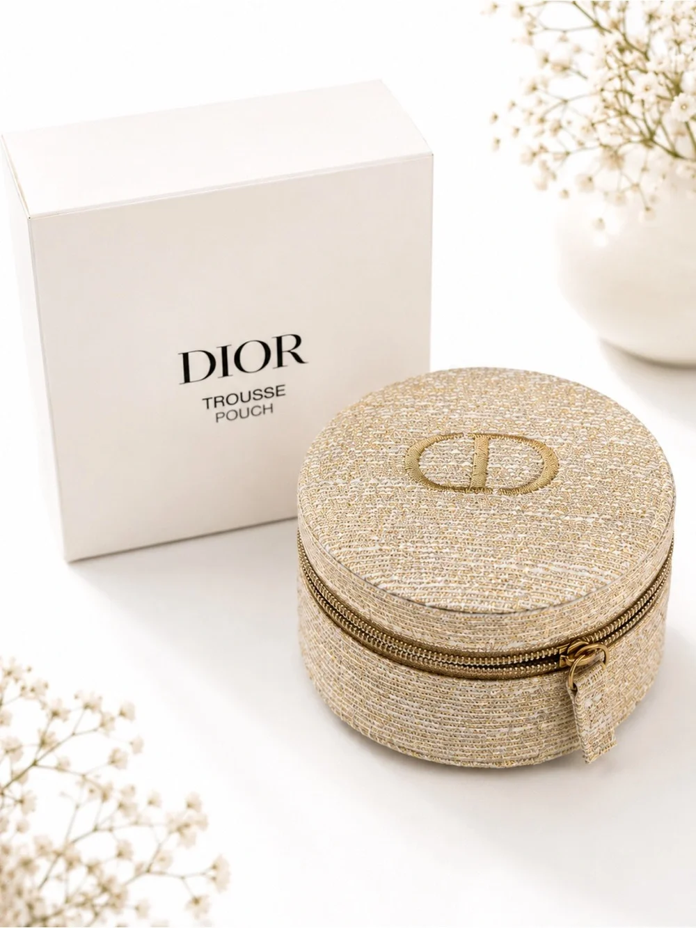 Dior Beauty Round Vanity Case / Jewelry Case with Original Box